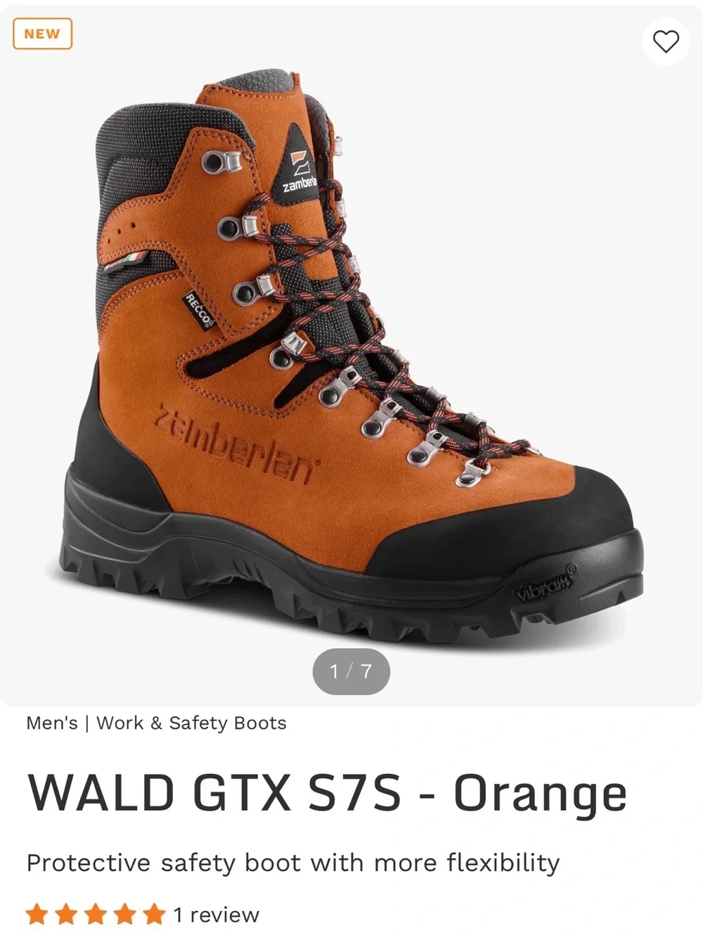 Zamberlan Men's Orange Suede Hiking Boot with Black Accents